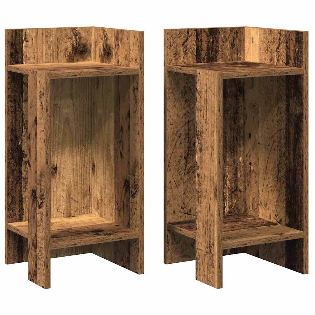 Bijzettafels 2 st met plank 25,5x27x60 cm oud houtkleurig is nu te koop bij PeponiXL, paradijselijk wonen!