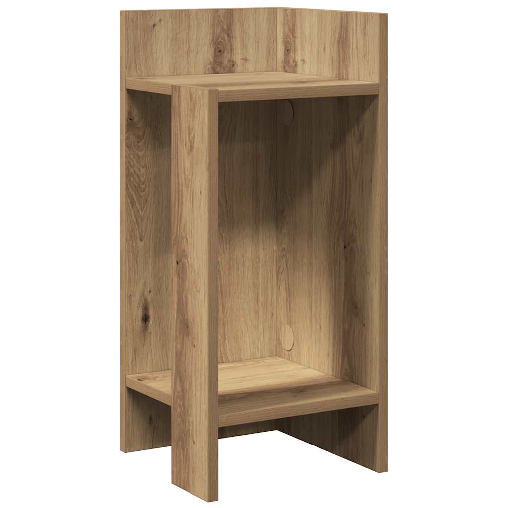 Bijzettafeltje met plank 25,5x27x60 cm artisanaal eikenkleur is nu te koop bij PeponiXL, paradijselijk wonen!