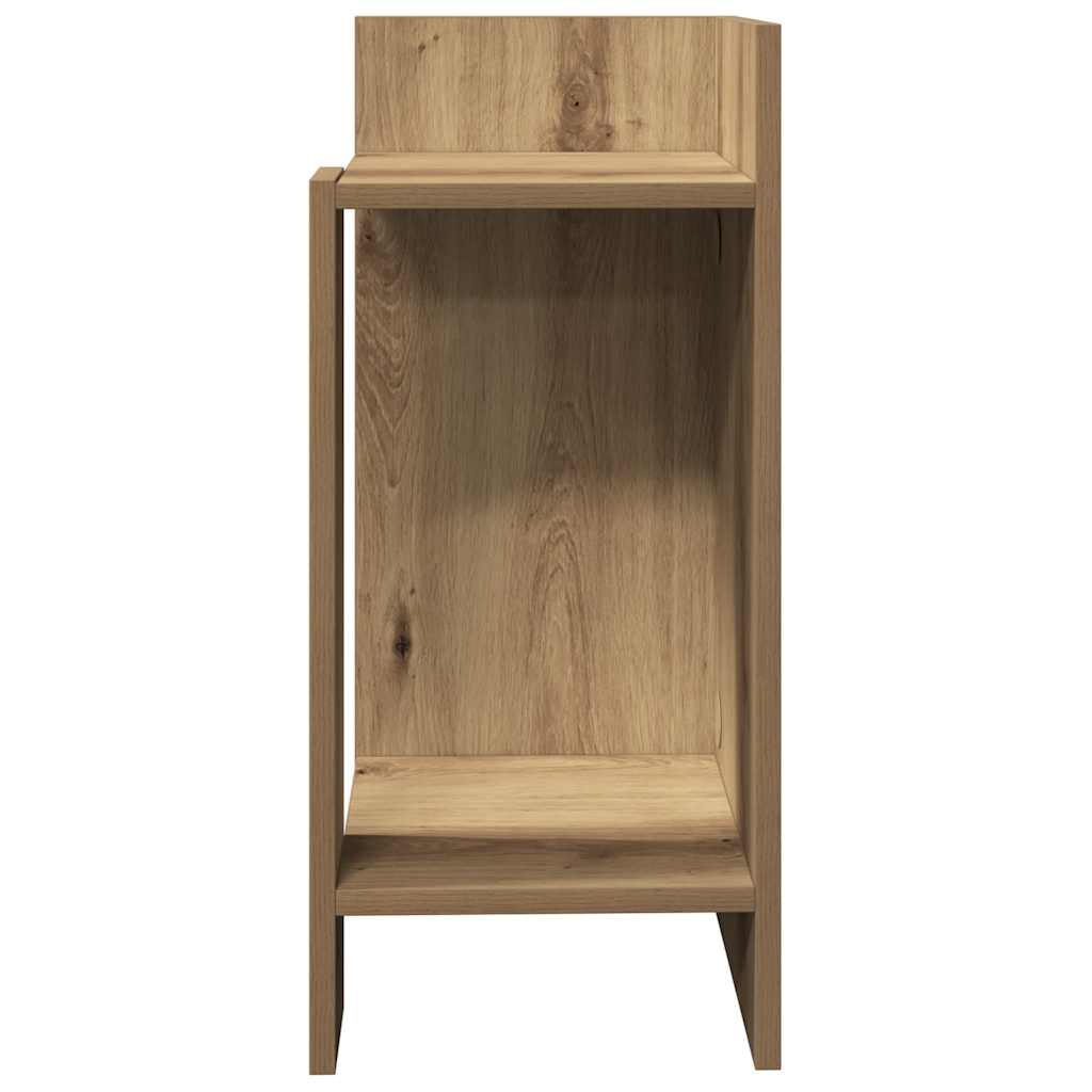Bijzettafeltje met plank 25,5x27x60 cm artisanaal eikenkleur is nu te koop bij PeponiXL, paradijselijk wonen!