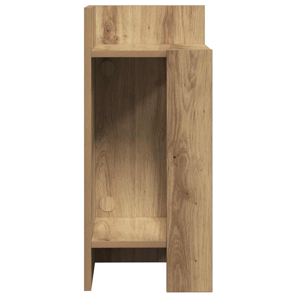 Bijzettafeltje met plank 25,5x27x60 cm artisanaal eikenkleur is nu te koop bij PeponiXL, paradijselijk wonen!