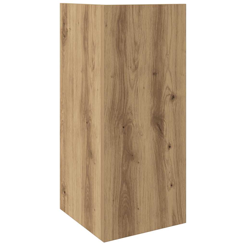 Bijzettafeltje met plank 25,5x27x60 cm artisanaal eikenkleur is nu te koop bij PeponiXL, paradijselijk wonen!