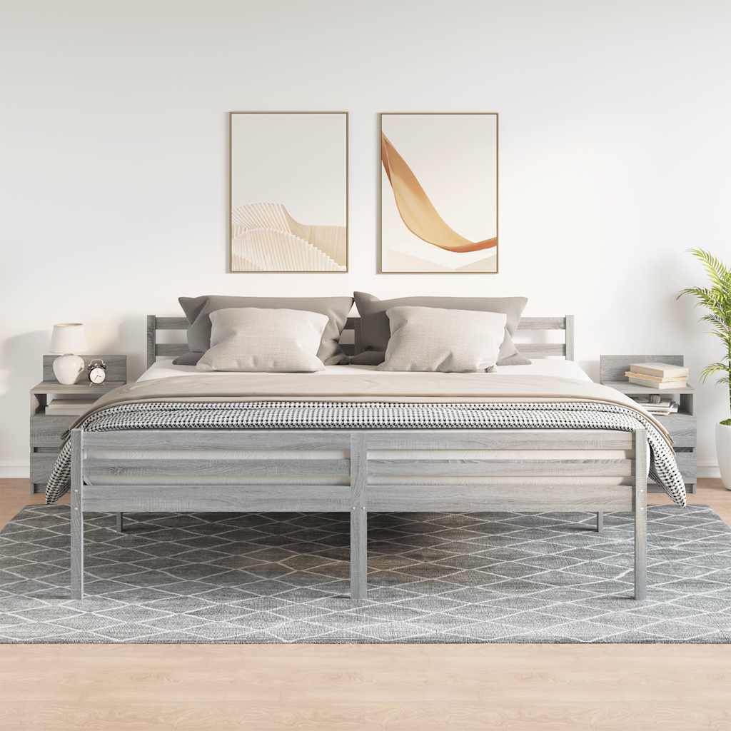 Nachtkastjes 2 st met 2 lades 40x33x60 cm grijs sonoma eiken is nu te koop bij PeponiXL, paradijselijk wonen!