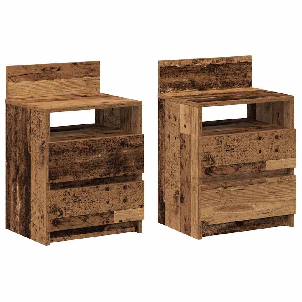 Nachtkastjes 2 st met 2 lades 40x33x60 cm oud houtkleurig is nu te koop bij PeponiXL, paradijselijk wonen!
