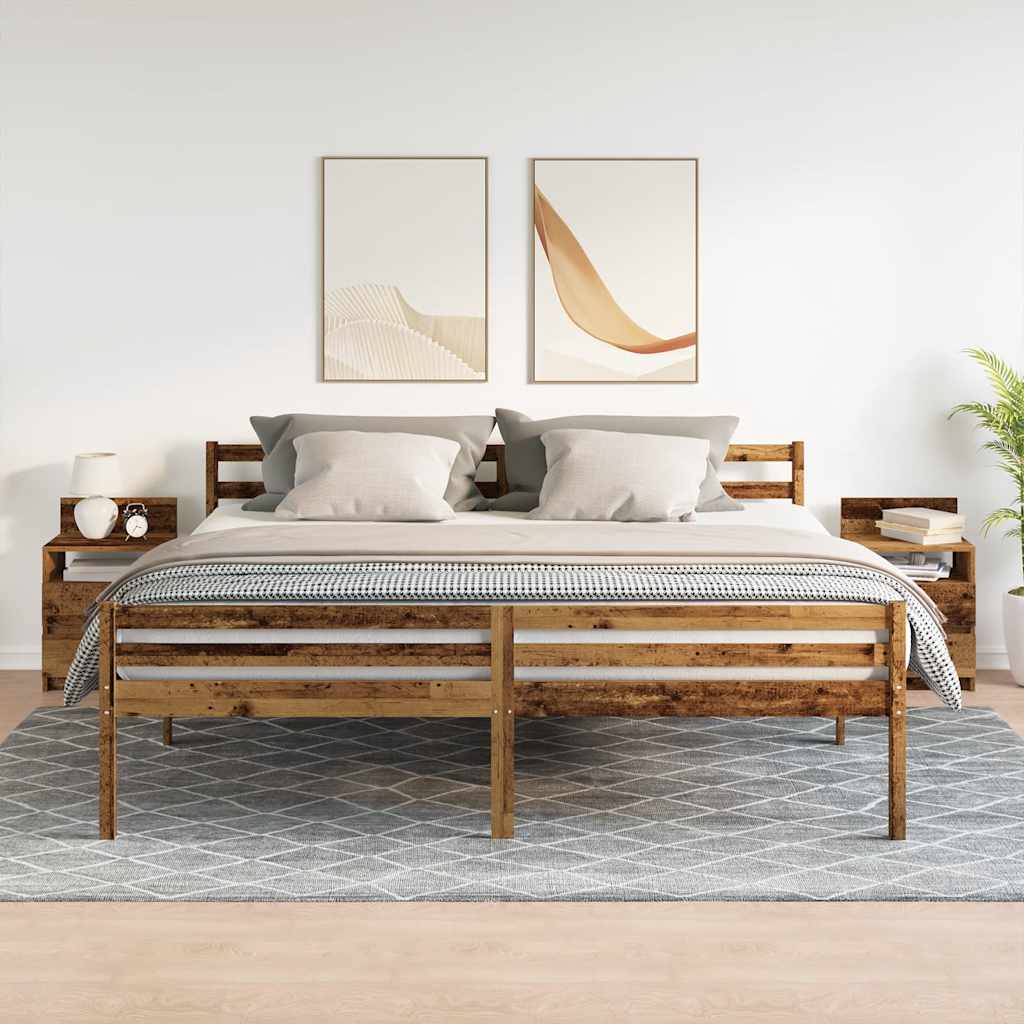 Nachtkastjes 2 st met 2 lades 40x33x60 cm oud houtkleurig is nu te koop bij PeponiXL, paradijselijk wonen!