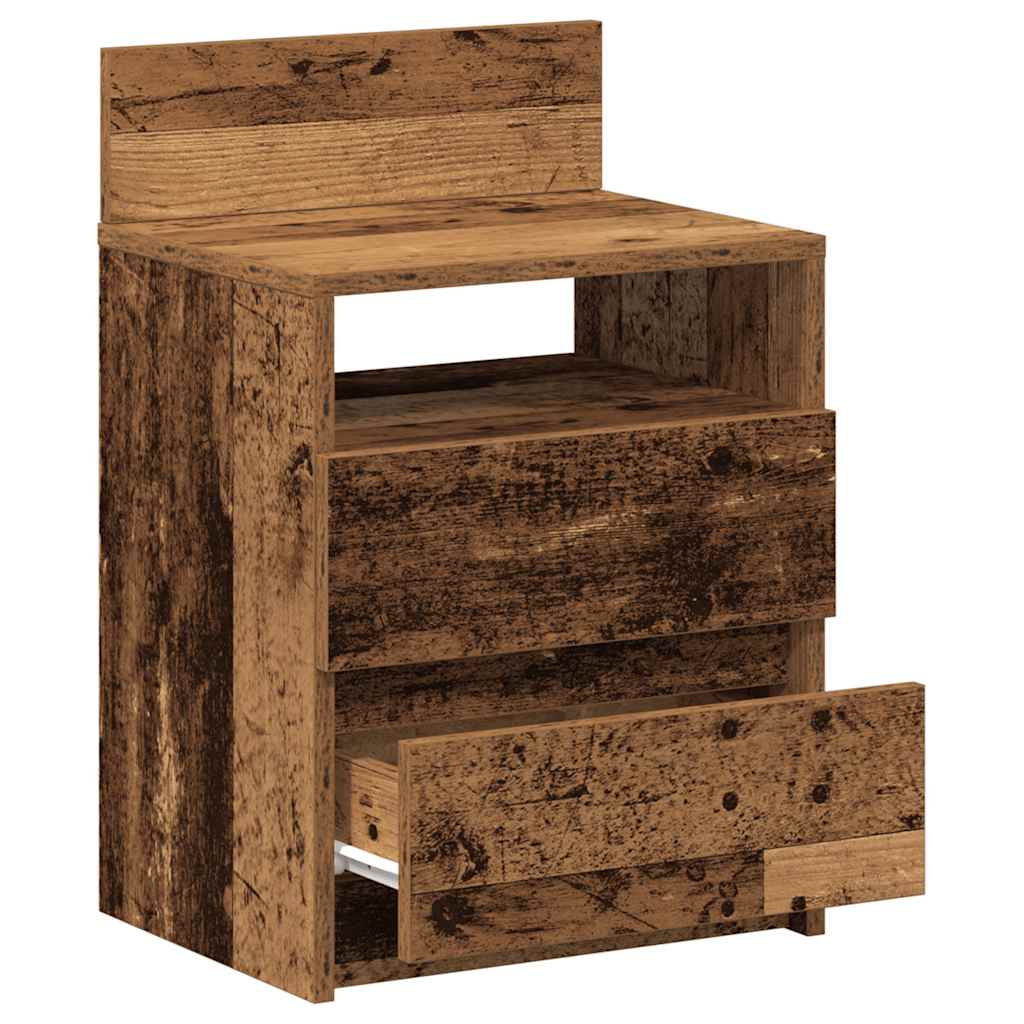 Nachtkastjes 2 st met 2 lades 40x33x60 cm oud houtkleurig is nu te koop bij PeponiXL, paradijselijk wonen!