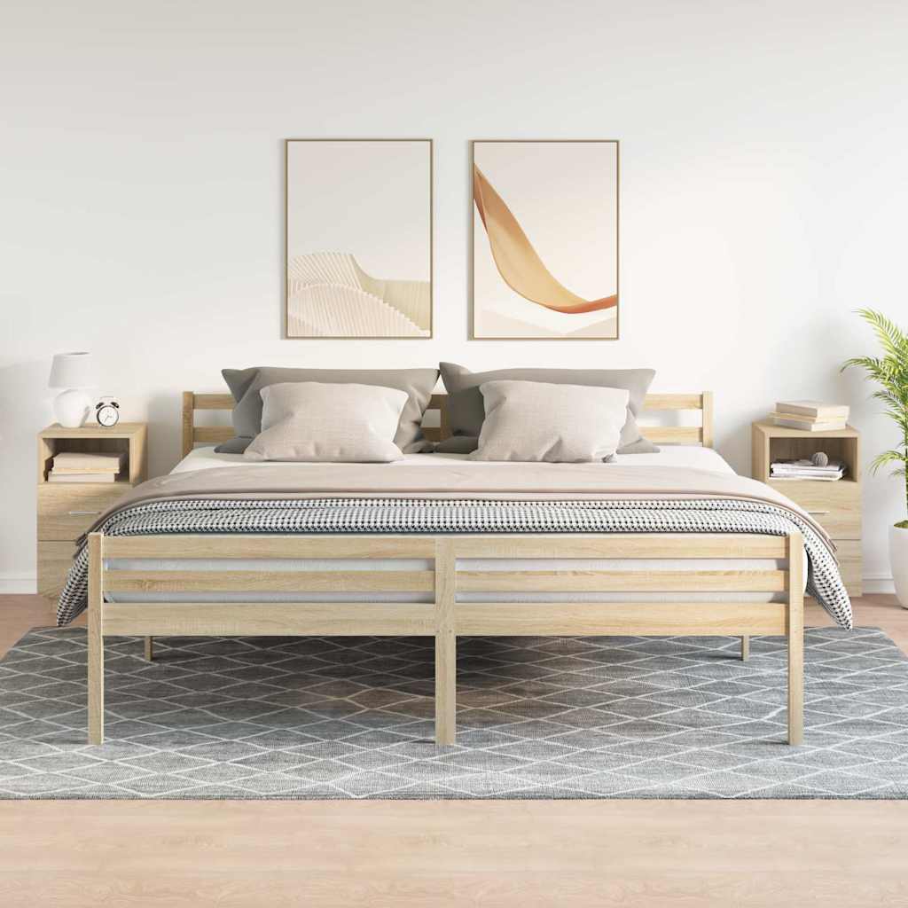 Nachtkastjes 2 st met 2 lades 36x36x68 cm sonoma eikenkleurig is nu te koop bij PeponiXL, paradijselijk wonen!