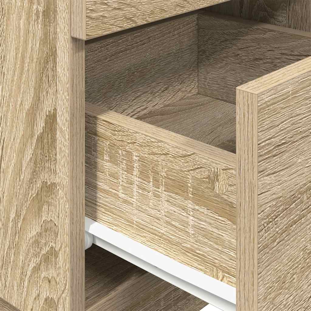 Nachtkastjes 2 st met 2 lades 36x36x68 cm sonoma eikenkleurig is nu te koop bij PeponiXL, paradijselijk wonen!