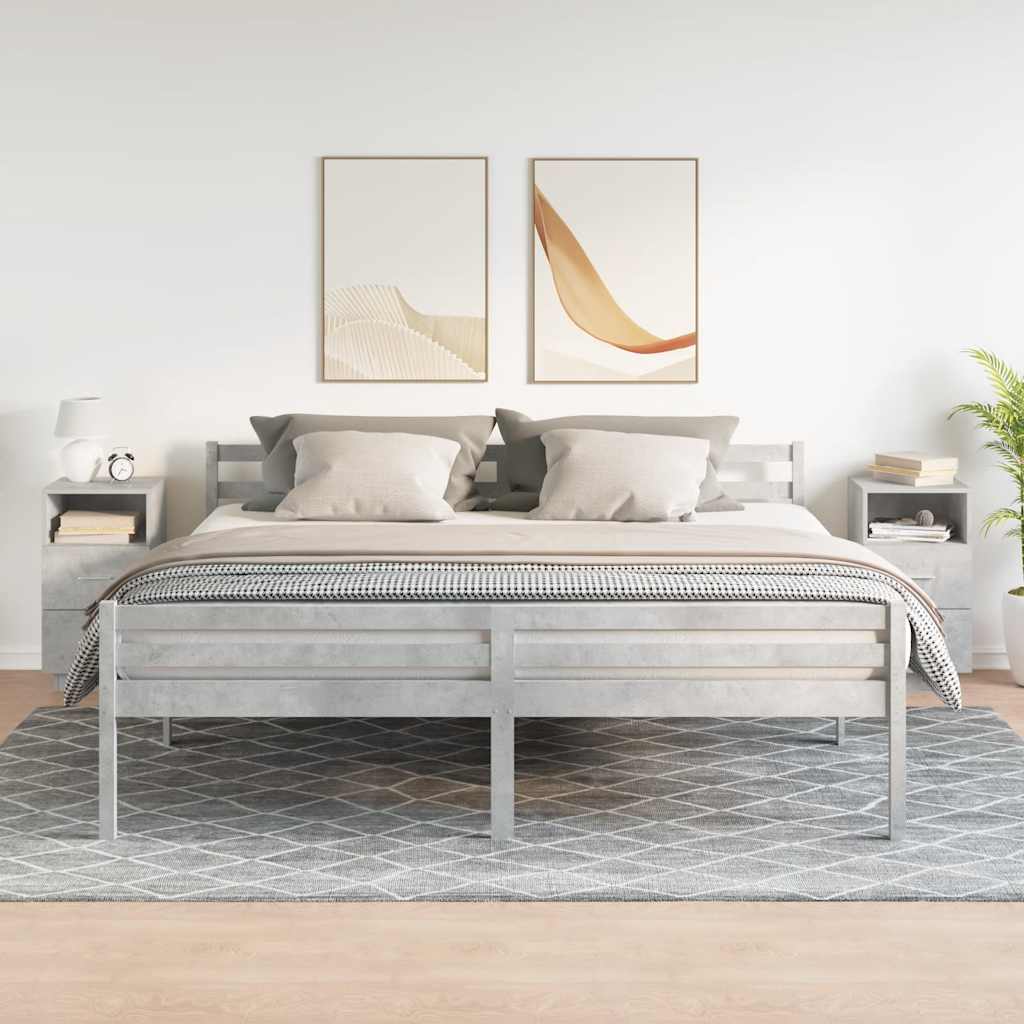 Nachtkastjes 2 st met 2 lades 36x36x68 cm betongrijs is nu te koop bij PeponiXL, paradijselijk wonen!