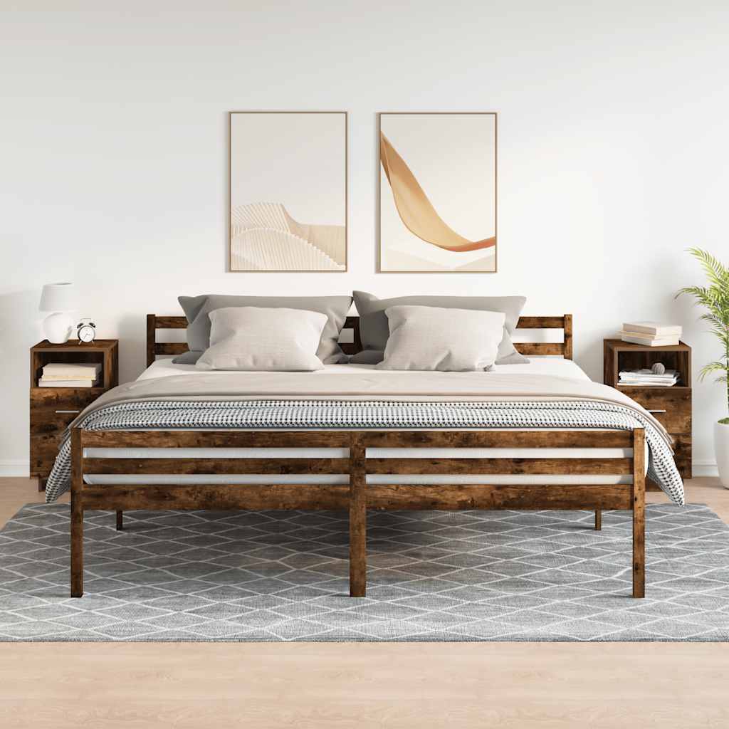 Nachtkastjes 2 st met 2 lades 36x36x68 cm gerookt eikenkleurig is nu te koop bij PeponiXL, paradijselijk wonen!