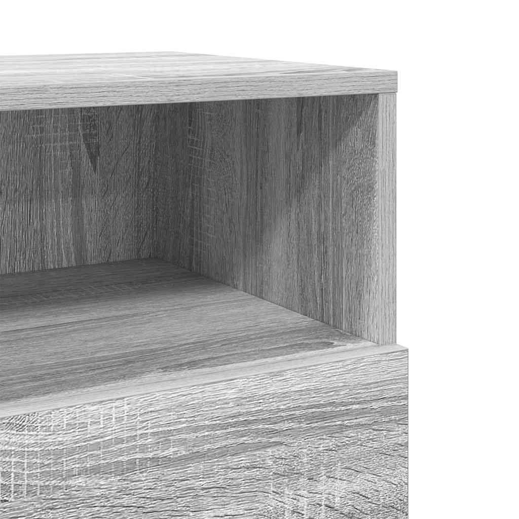 Nachtkastje met 2 lades 36x36x68 cm grijs sonoma eikenkleurig is nu te koop bij PeponiXL, paradijselijk wonen!