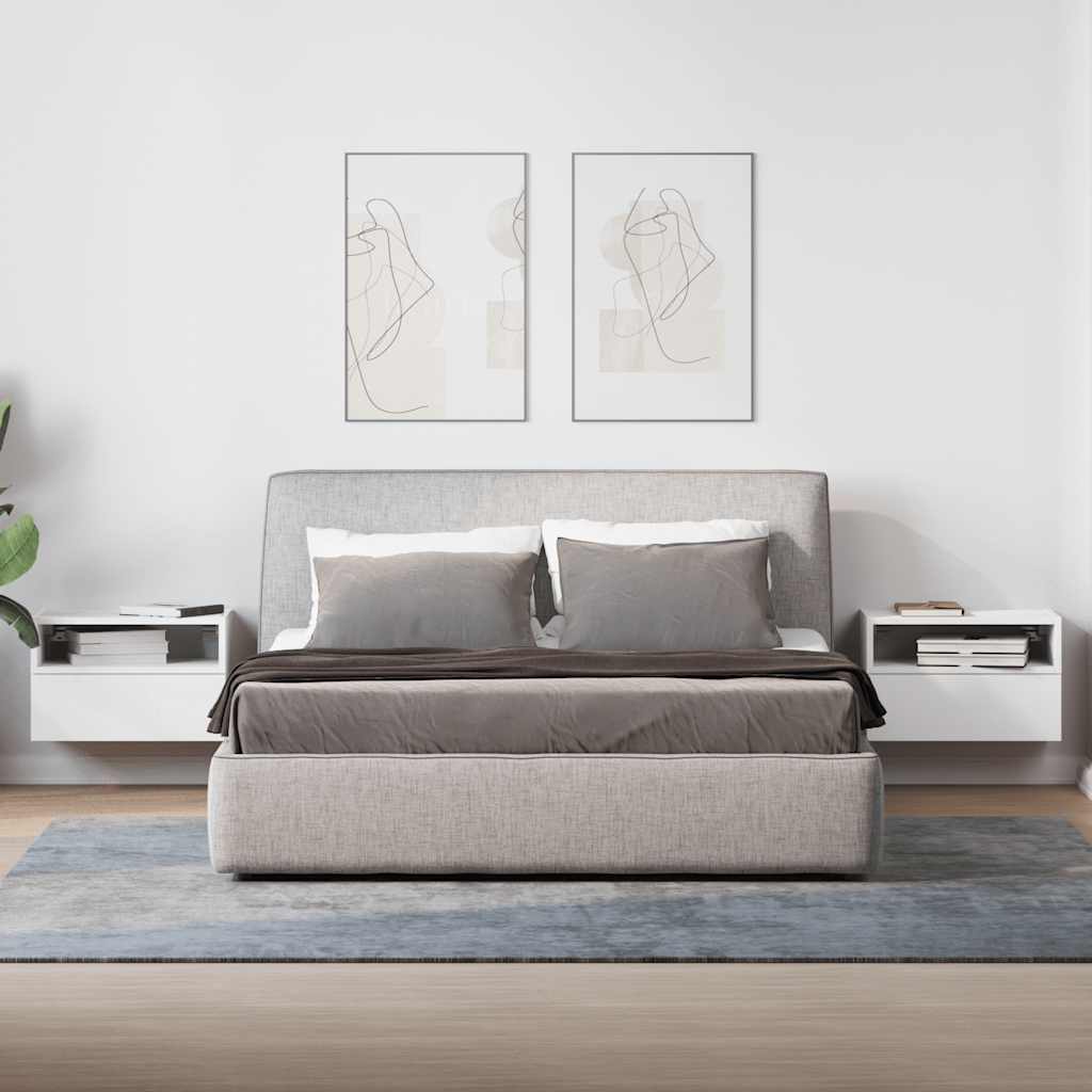 Nachtkastjes 2 st wandgemonteerd 45x26x28,5 cm wit is nu te koop bij PeponiXL, paradijselijk wonen!