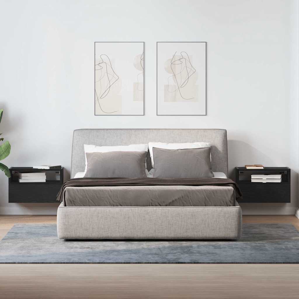 Nachtkastjes 2 st wandgemonteerd 45x26x28,5 cm zwart is nu te koop bij PeponiXL, paradijselijk wonen!