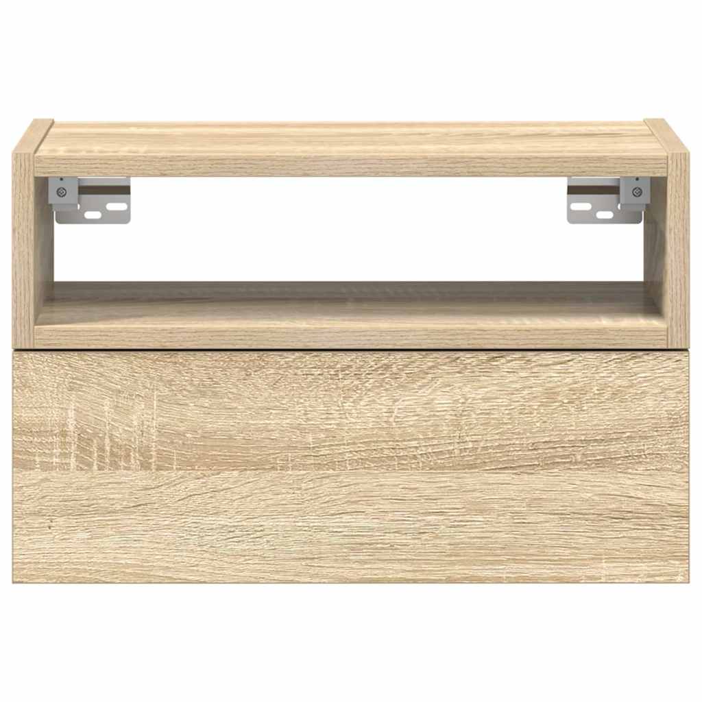 Nachtkastjes 2 st wandgemonteerd 45x26x28,5cm sonoma eikenkleur is nu te koop bij PeponiXL, paradijselijk wonen!