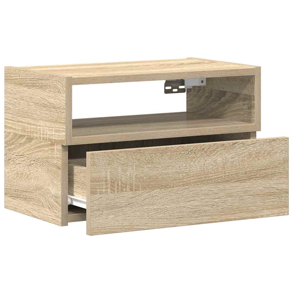 Nachtkastjes 2 st wandgemonteerd 45x26x28,5cm sonoma eikenkleur is nu te koop bij PeponiXL, paradijselijk wonen!