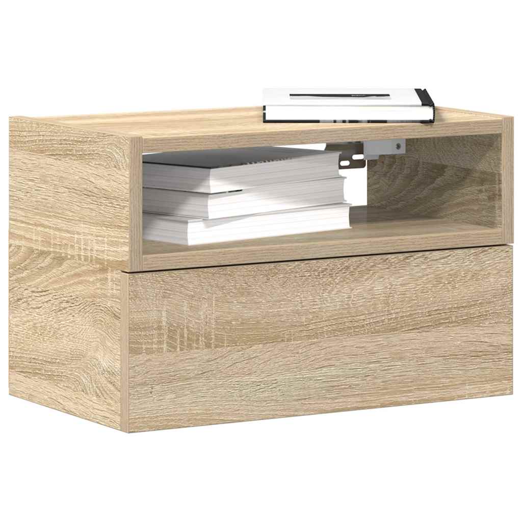 Nachtkastjes 2 st wandgemonteerd 45x26x28,5cm sonoma eikenkleur is nu te koop bij PeponiXL, paradijselijk wonen!