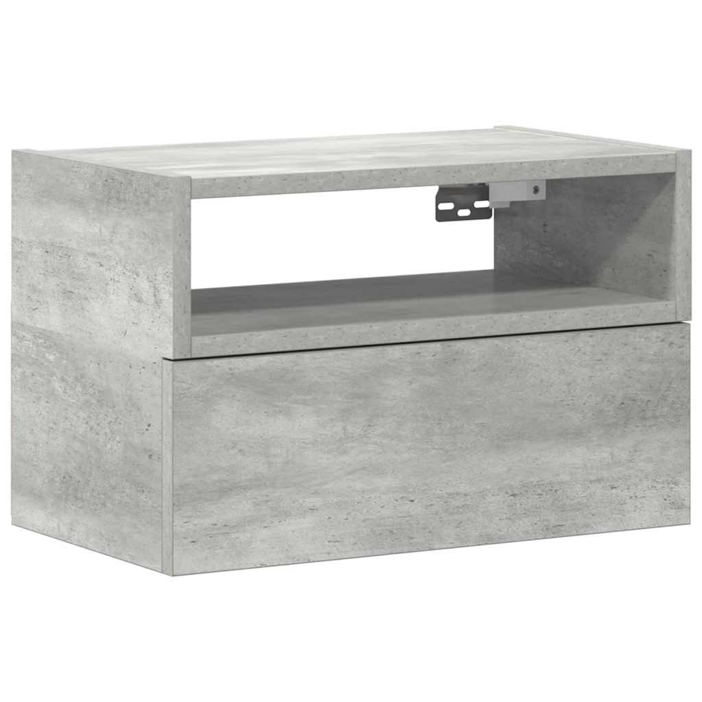 Nachtkastje wandgemonteerd 45x26x28,5 cm betongrijs is nu te koop bij PeponiXL, paradijselijk wonen!