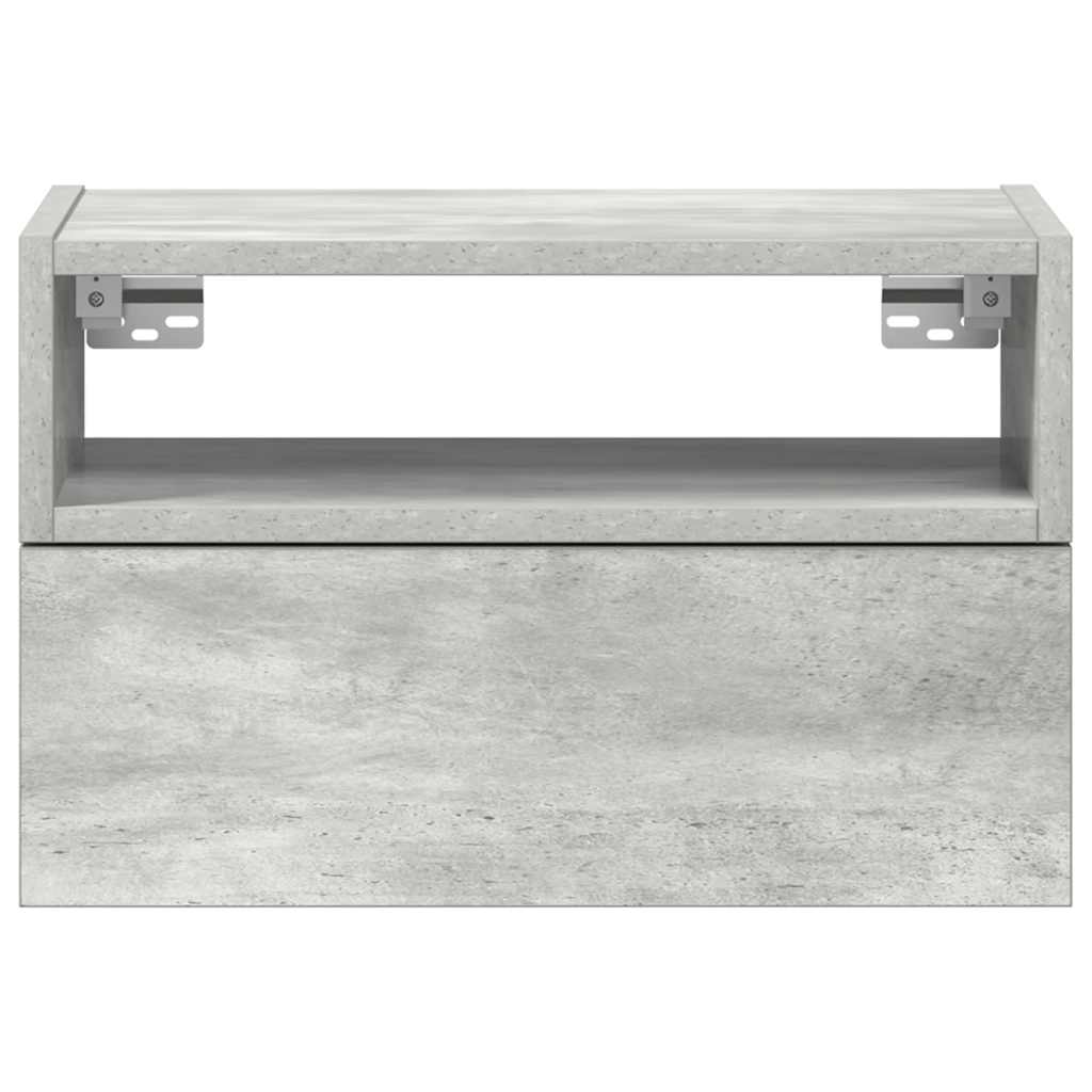 Nachtkastje wandgemonteerd 45x26x28,5 cm betongrijs is nu te koop bij PeponiXL, paradijselijk wonen!