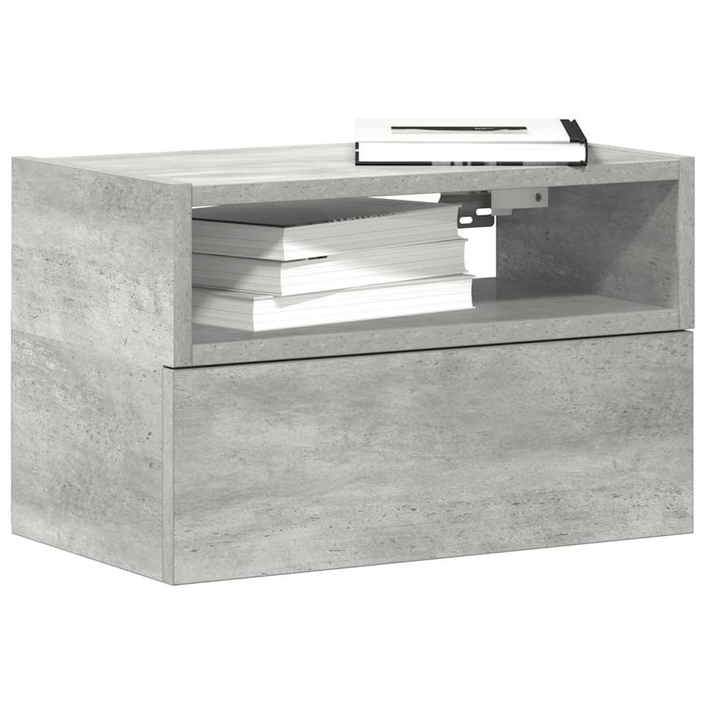 Nachtkastje wandgemonteerd 45x26x28,5 cm betongrijs is nu te koop bij PeponiXL, paradijselijk wonen!