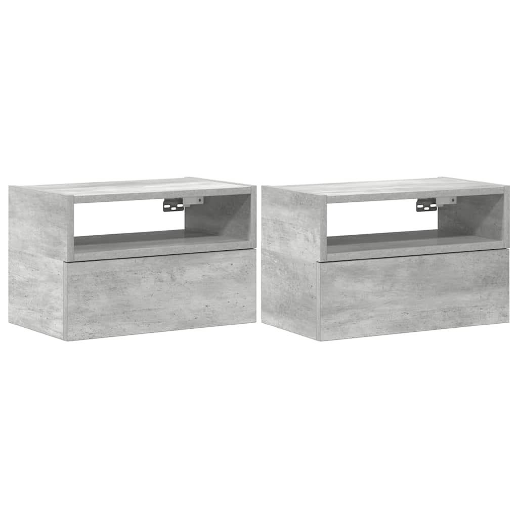 Nachtkastjes 2 st wandgemonteerd 45x26x28,5 cm betongrijs is nu te koop bij PeponiXL, paradijselijk wonen!