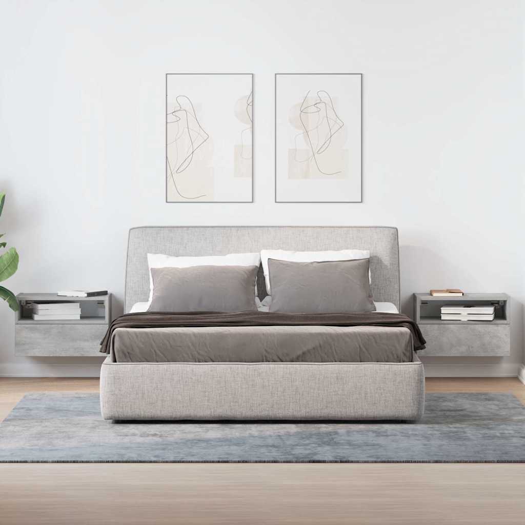 Nachtkastjes 2 st wandgemonteerd 45x26x28,5 cm betongrijs is nu te koop bij PeponiXL, paradijselijk wonen!