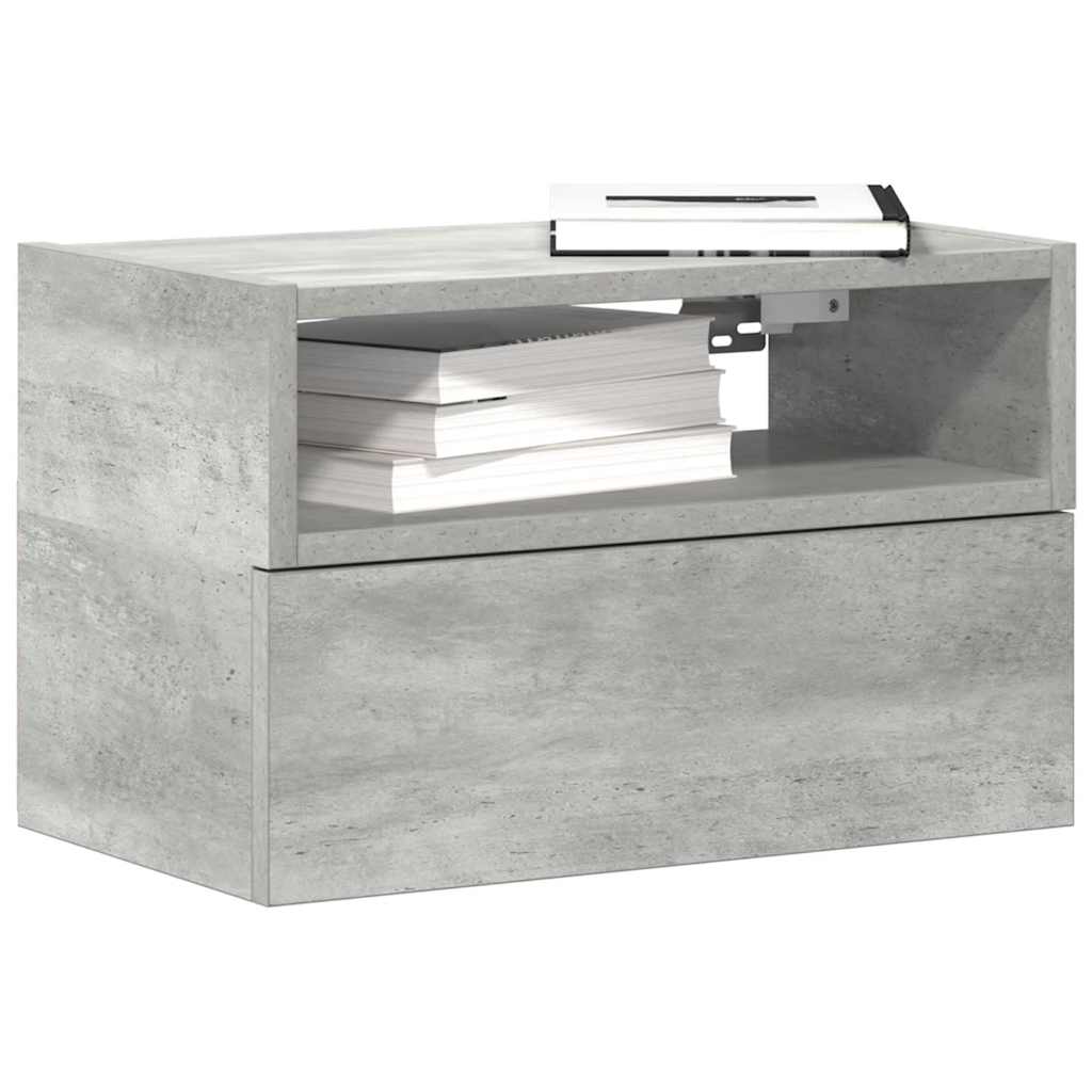 Nachtkastjes 2 st wandgemonteerd 45x26x28,5 cm betongrijs is nu te koop bij PeponiXL, paradijselijk wonen!