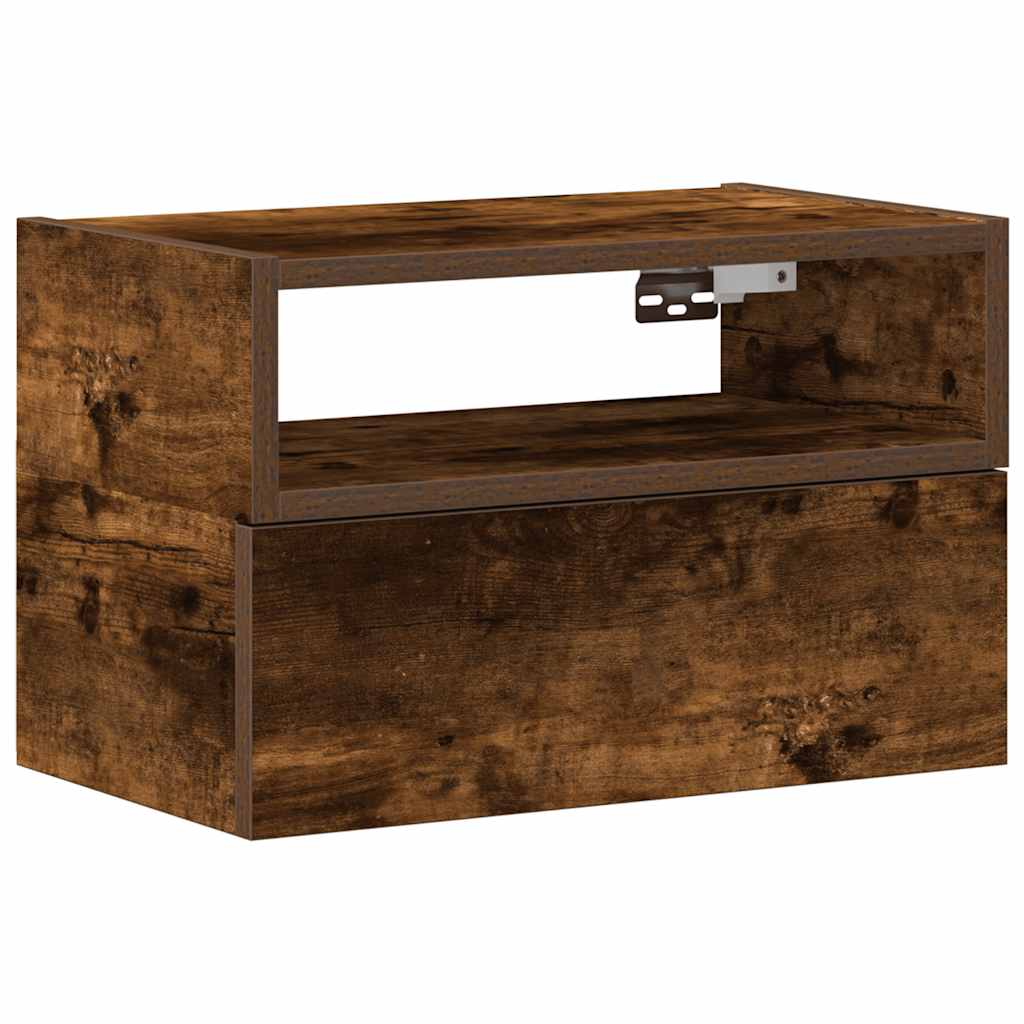 Nachtkastje wandgemonteerd 45x26x28,5 cm gerookt eikenkleurig is nu te koop bij PeponiXL, paradijselijk wonen!