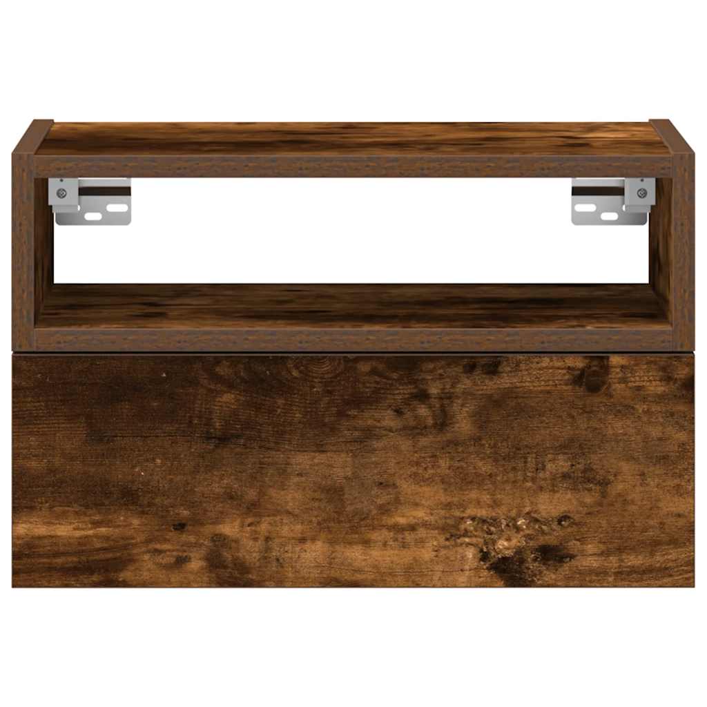 Nachtkastje wandgemonteerd 45x26x28,5 cm gerookt eikenkleurig is nu te koop bij PeponiXL, paradijselijk wonen!