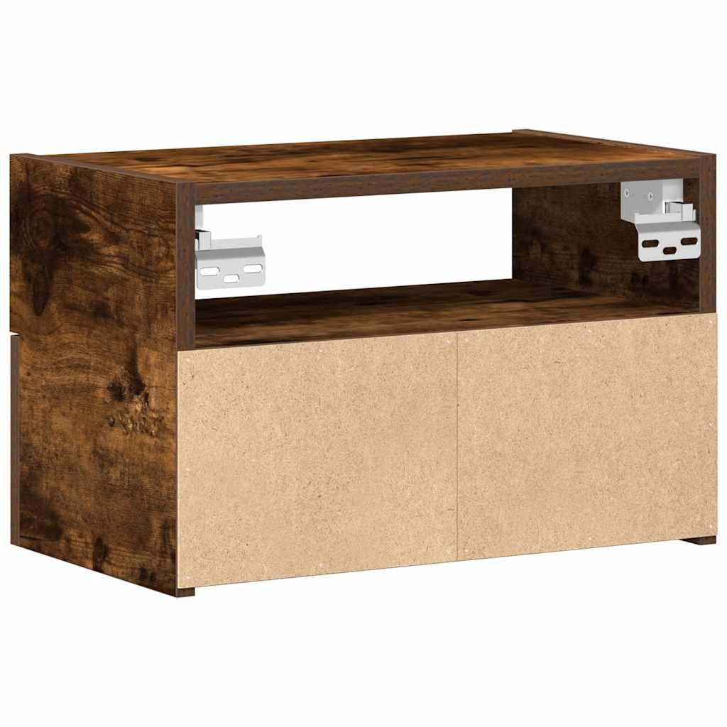 Nachtkastjes 2 st wandgemonteerd 45x26x28,5 cm gerookt eiken is nu te koop bij PeponiXL, paradijselijk wonen!