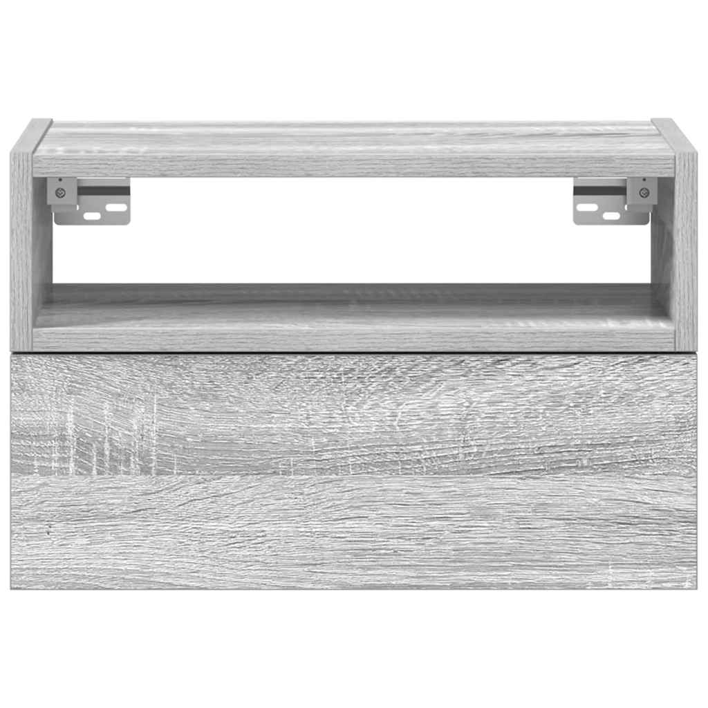 Nachtkastjes 2st wandgemonteerd 45x26x28,5cm grijs sonoma eiken is nu te koop bij PeponiXL, paradijselijk wonen!