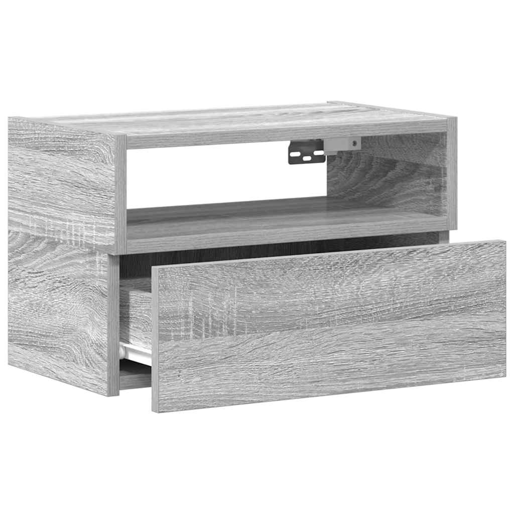 Nachtkastjes 2st wandgemonteerd 45x26x28,5cm grijs sonoma eiken is nu te koop bij PeponiXL, paradijselijk wonen!