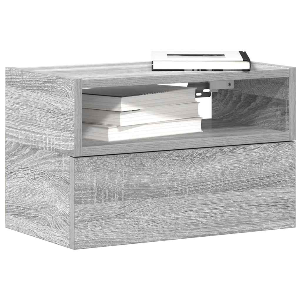 Nachtkastjes 2st wandgemonteerd 45x26x28,5cm grijs sonoma eiken is nu te koop bij PeponiXL, paradijselijk wonen!