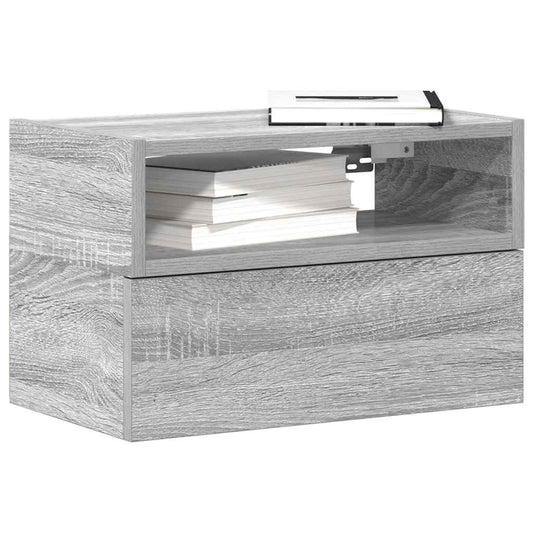 Nachtkastjes 2st wandgemonteerd 45x26x28,5cm grijs sonoma eiken is nu te koop bij PeponiXL, paradijselijk wonen!