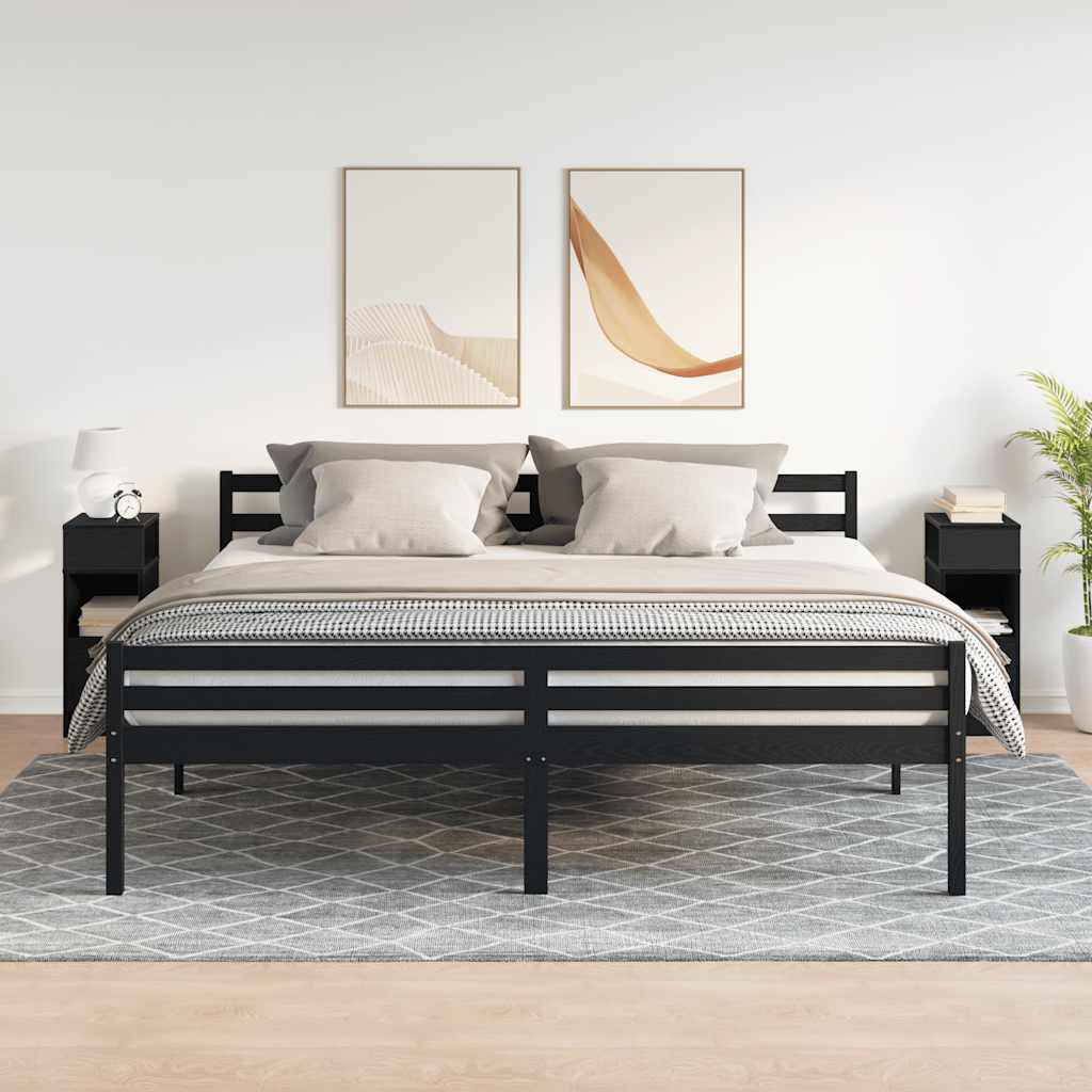 Nachtkastjes 2 st met lade 25x31x66 cm zwart is nu te koop bij PeponiXL, paradijselijk wonen!