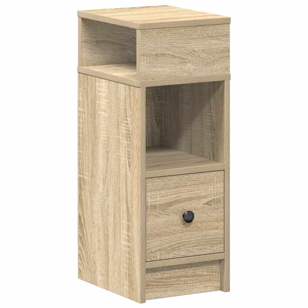 Nachtkastje met lade 25x31x66 cm sonoma eikenkleurig is nu te koop bij PeponiXL, paradijselijk wonen!
