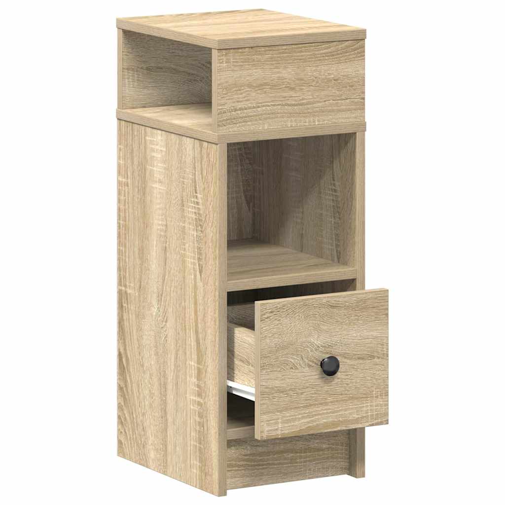 Nachtkastje met lade 25x31x66 cm sonoma eikenkleurig is nu te koop bij PeponiXL, paradijselijk wonen!