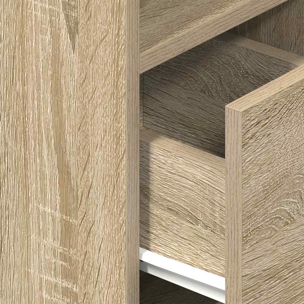 Nachtkastje met lade 25x31x66 cm sonoma eikenkleurig is nu te koop bij PeponiXL, paradijselijk wonen!