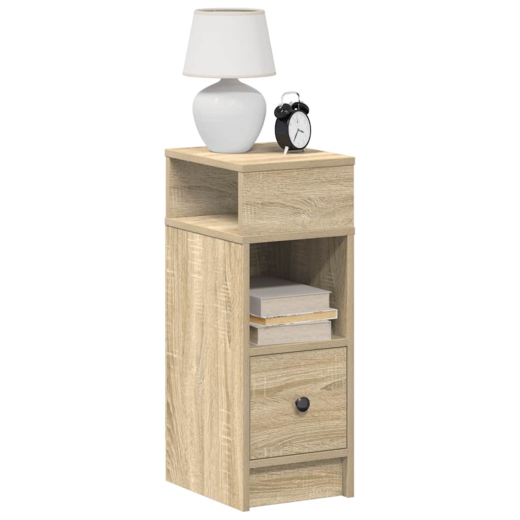Nachtkastje met lade 25x31x66 cm sonoma eikenkleurig is nu te koop bij PeponiXL, paradijselijk wonen!