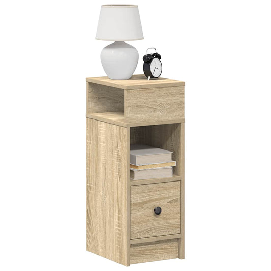 Nachtkastje met lade 25x31x66 cm sonoma eikenkleurig is nu te koop bij PeponiXL, paradijselijk wonen!