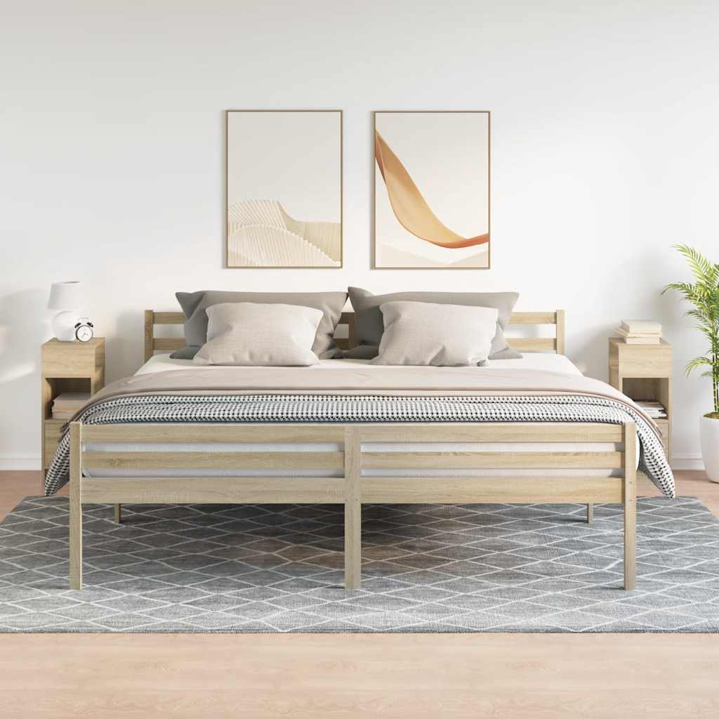 Nachtkastjes 2 st met lade 25x31x66 cm sonoma eikenkleurig is nu te koop bij PeponiXL, paradijselijk wonen!