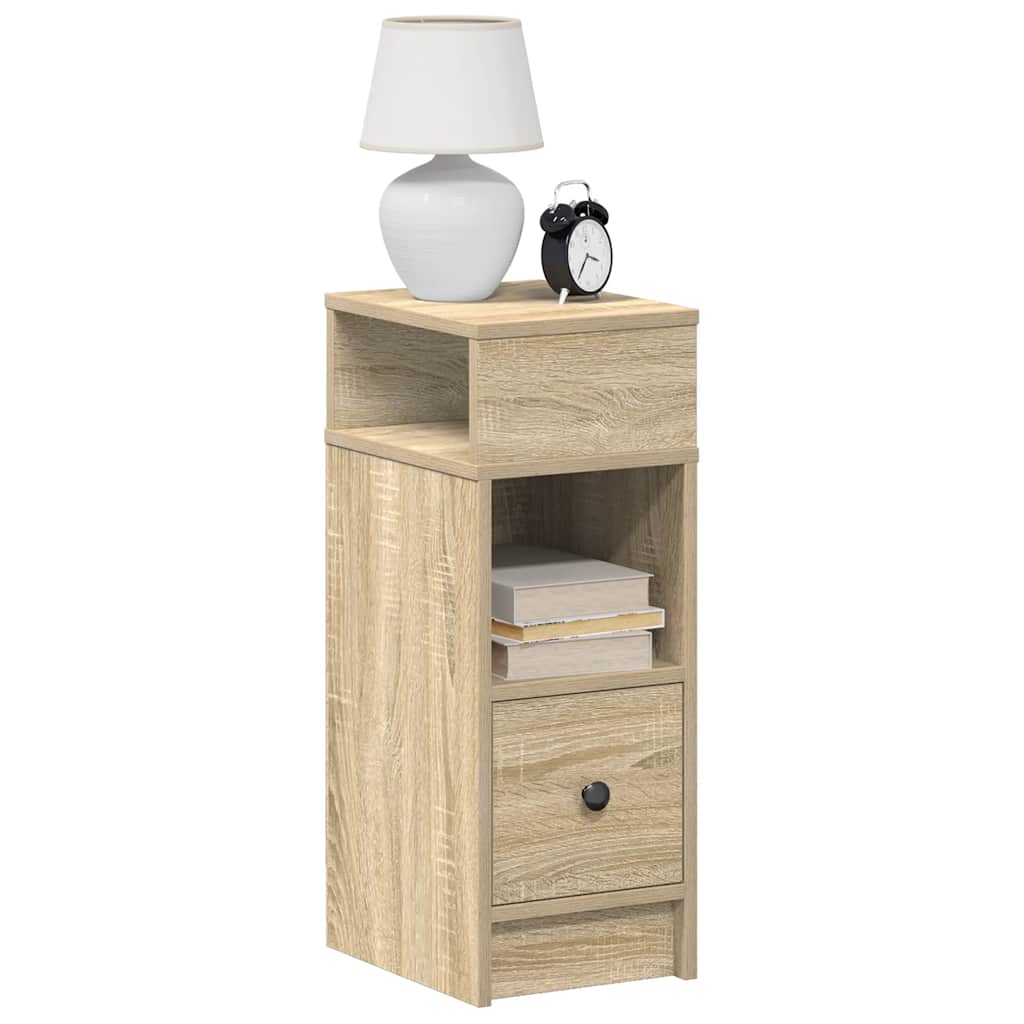 Nachtkastjes 2 st met lade 25x31x66 cm sonoma eikenkleurig is nu te koop bij PeponiXL, paradijselijk wonen!