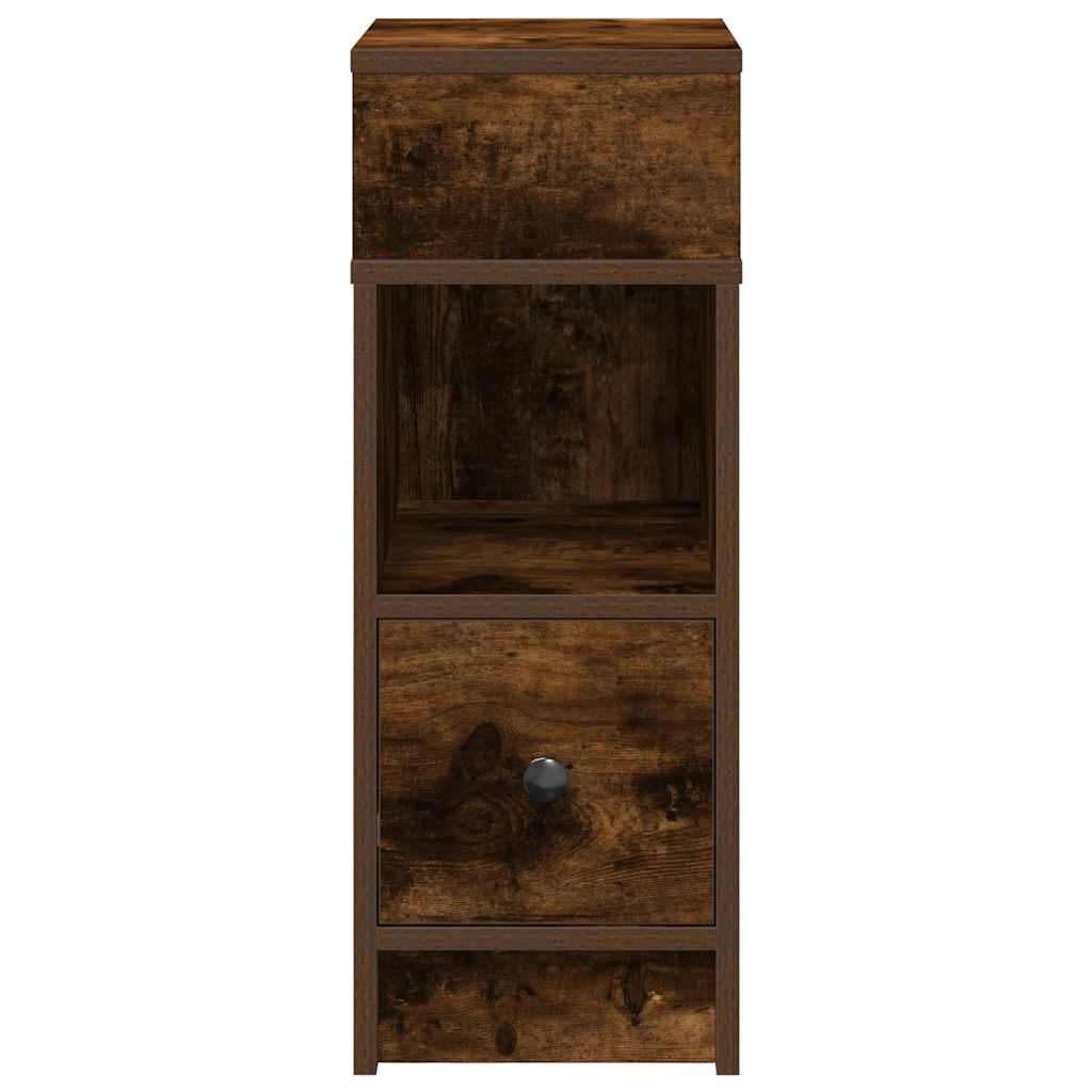 Nachtkastje met lade 25x31x66 cm gerookt eikenkleurig is nu te koop bij PeponiXL, paradijselijk wonen!