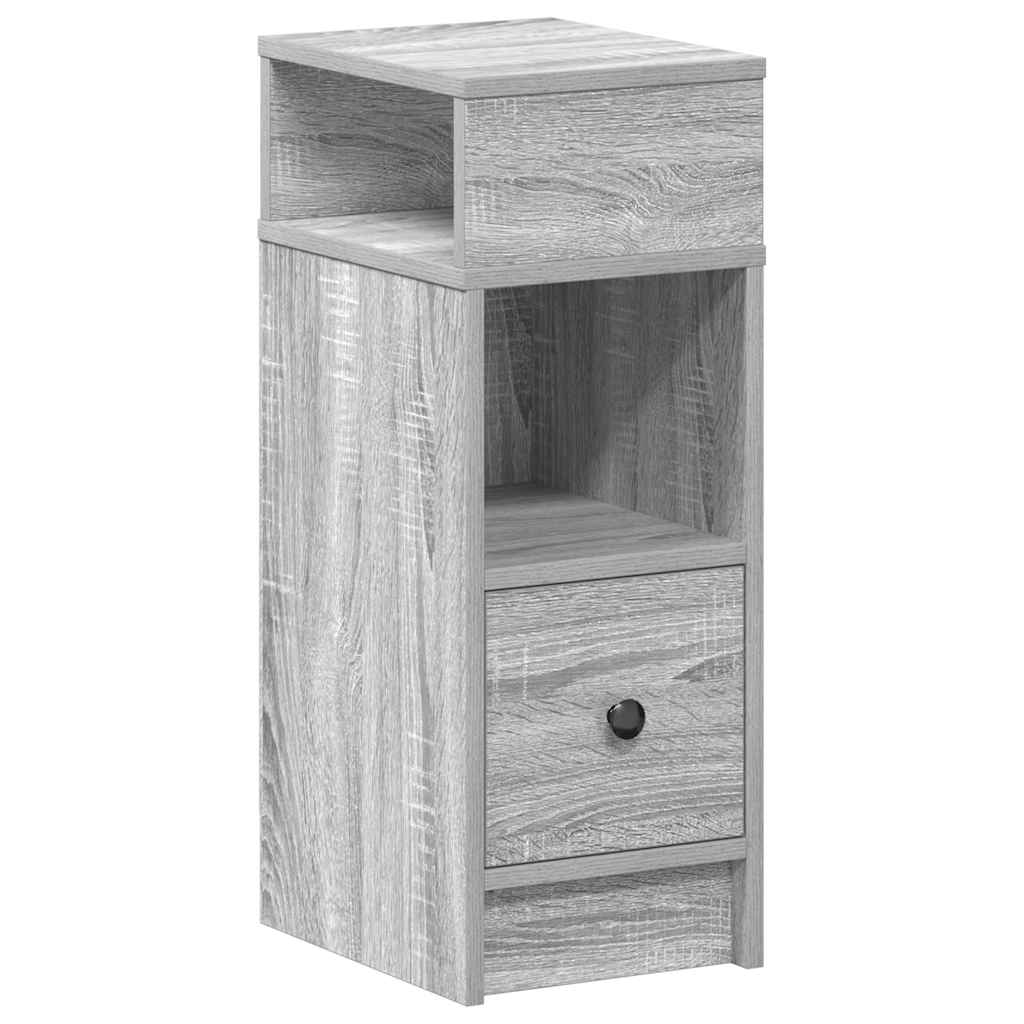 Nachtkastje met lade 25x31x66 cm grijs sonoma eikenkleurig is nu te koop bij PeponiXL, paradijselijk wonen!