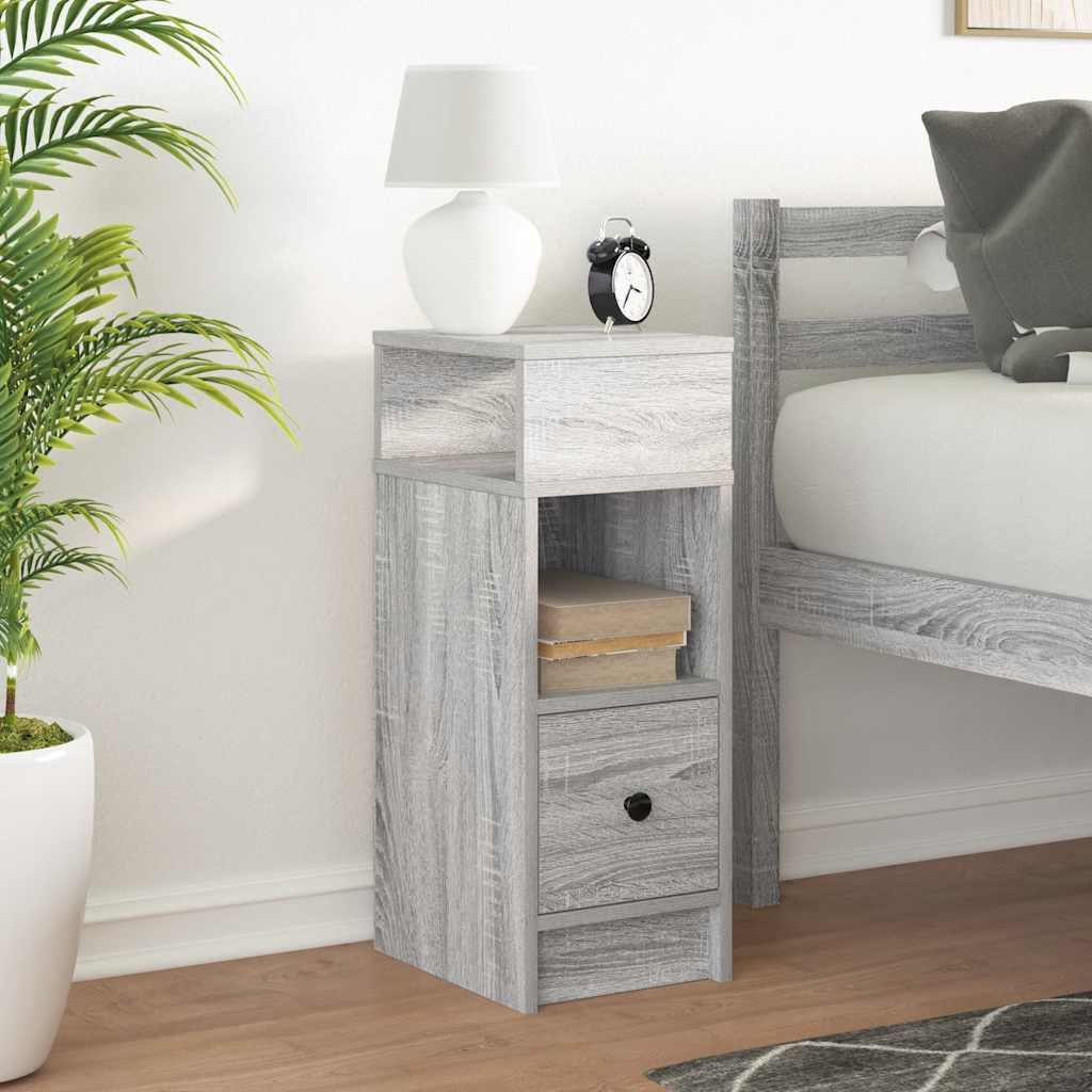 Nachtkastje met lade 25x31x66 cm grijs sonoma eikenkleurig is nu te koop bij PeponiXL, paradijselijk wonen!