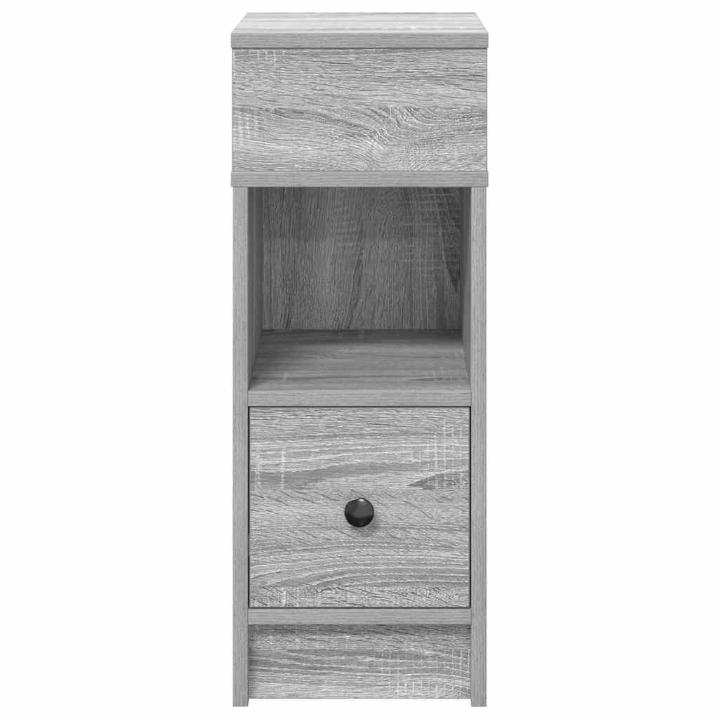 Nachtkastje met lade 25x31x66 cm grijs sonoma eikenkleurig is nu te koop bij PeponiXL, paradijselijk wonen!