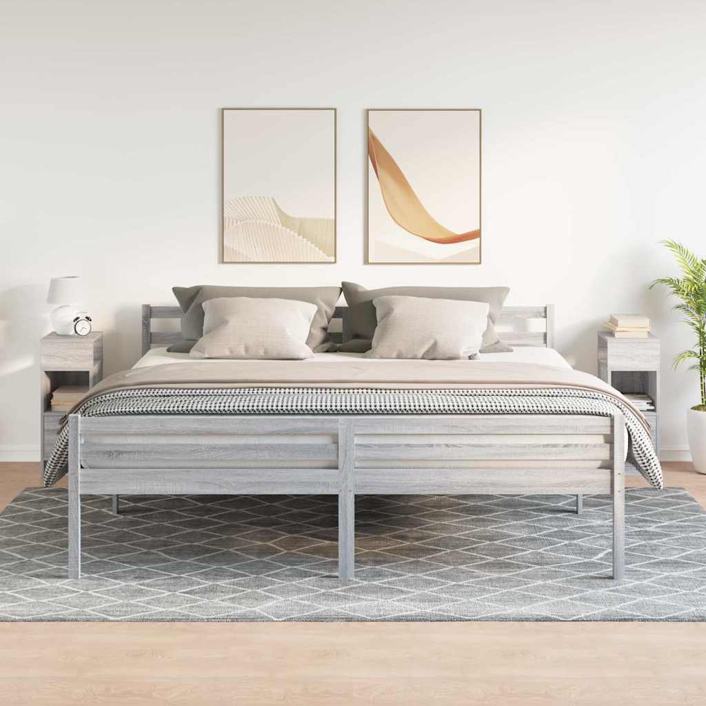 Nachtkastjes 2 st met lade 25x31x66 cm grijs sonoma eiken is nu te koop bij PeponiXL, paradijselijk wonen!