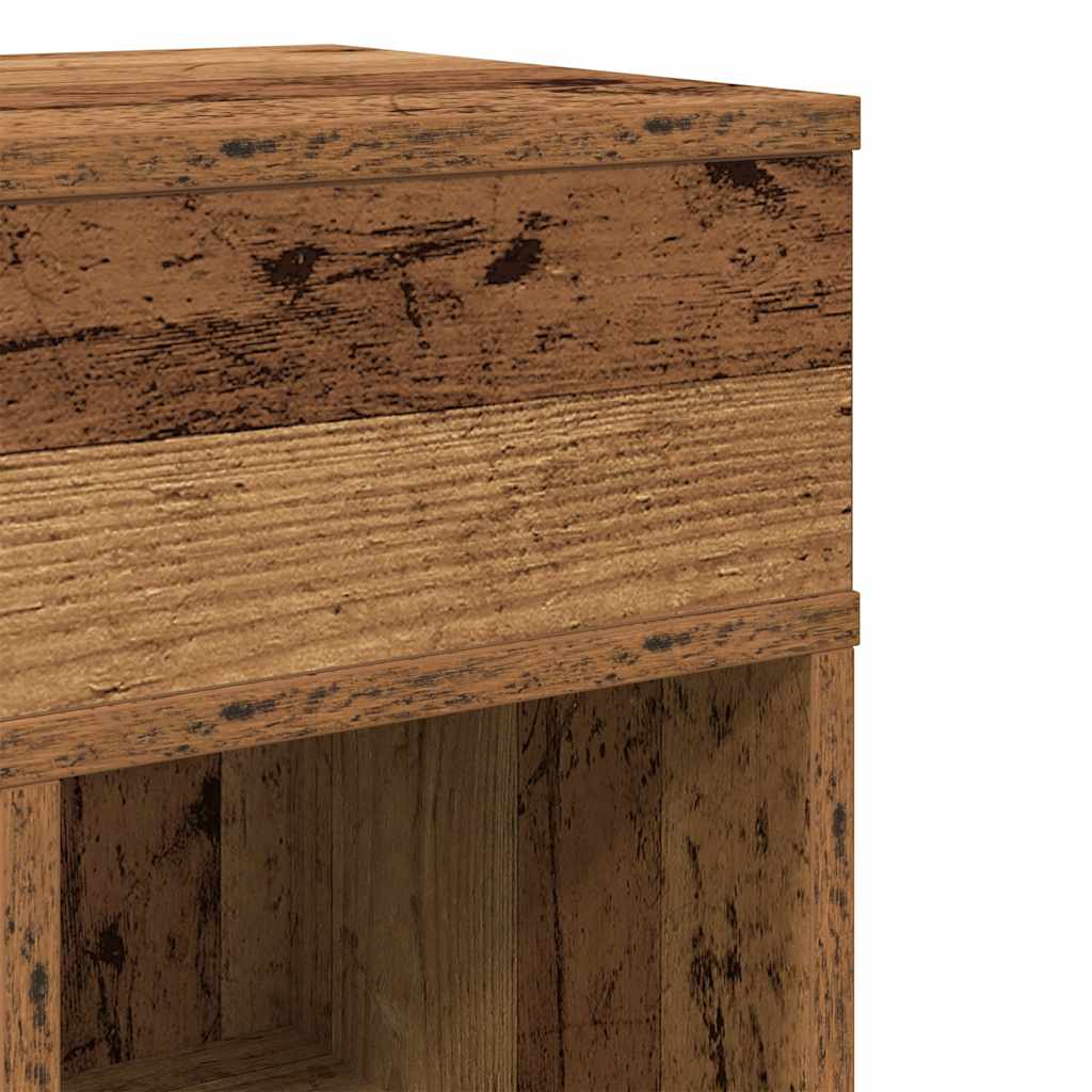 Nachtkastje met lade 25x31x66 cm oud houtkleurig is nu te koop bij PeponiXL, paradijselijk wonen!