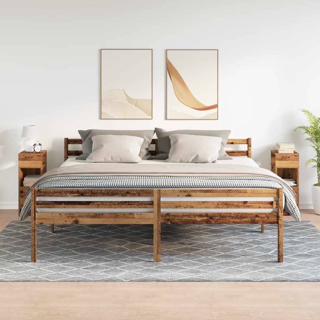 Nachtkastjes 2 st met lade 25x31x66 cm oud houtkleurig is nu te koop bij PeponiXL, paradijselijk wonen!