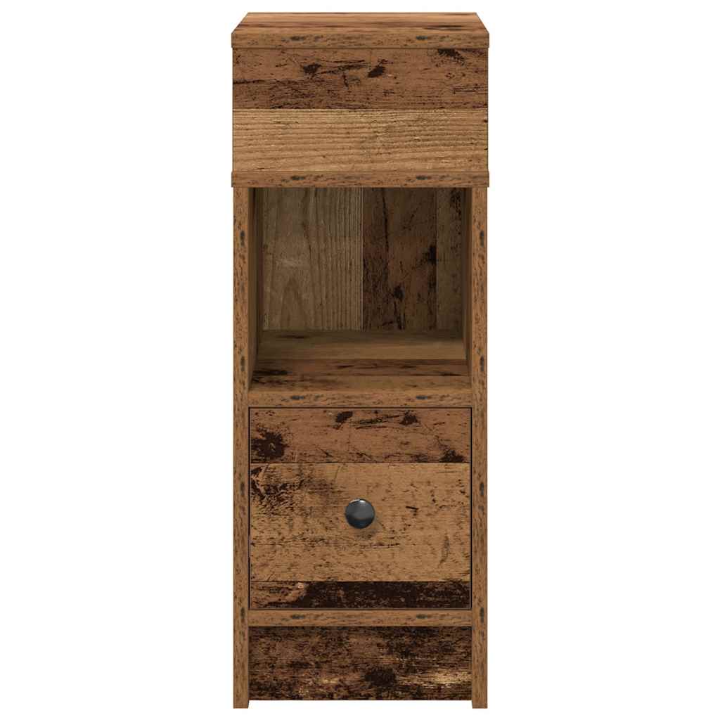 Nachtkastjes 2 st met lade 25x31x66 cm oud houtkleurig is nu te koop bij PeponiXL, paradijselijk wonen!