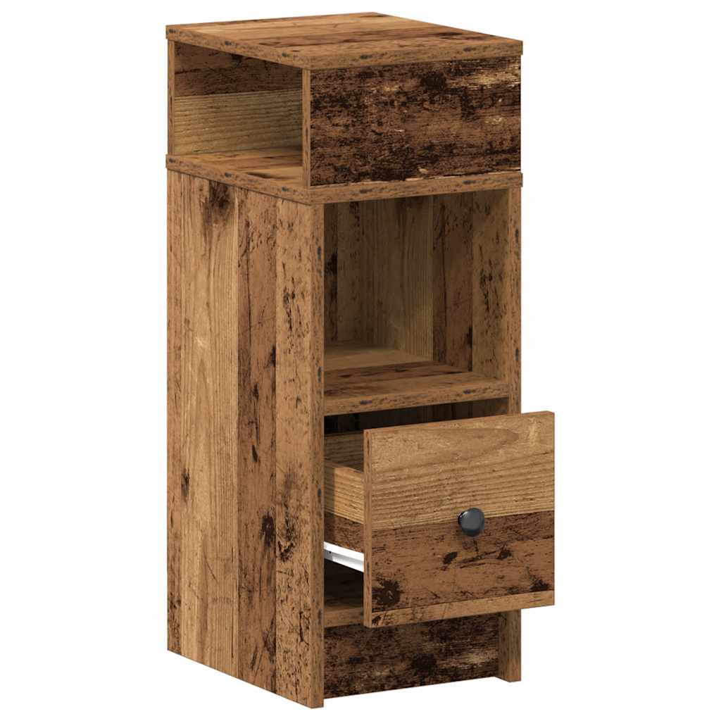 Nachtkastjes 2 st met lade 25x31x66 cm oud houtkleurig is nu te koop bij PeponiXL, paradijselijk wonen!