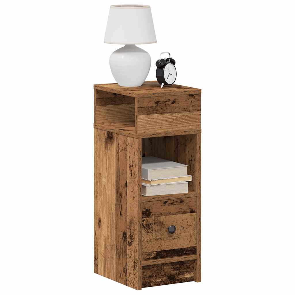 Nachtkastjes 2 st met lade 25x31x66 cm oud houtkleurig is nu te koop bij PeponiXL, paradijselijk wonen!